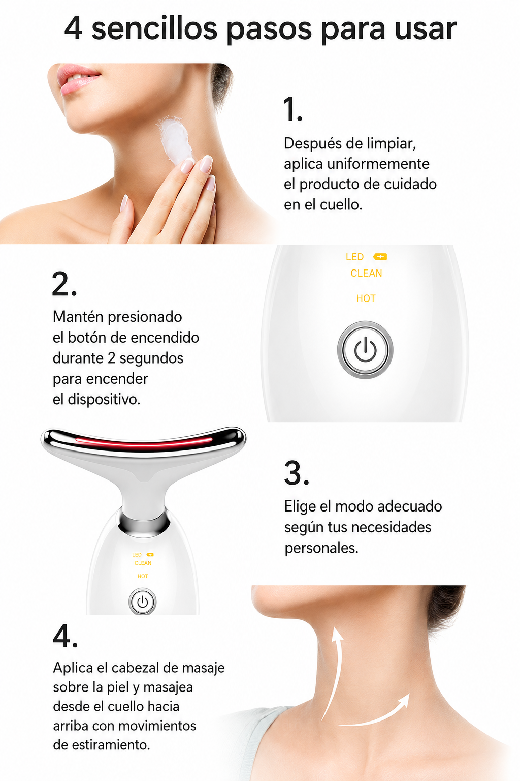 Lifting Facial & Cuello con Microcorriente LED