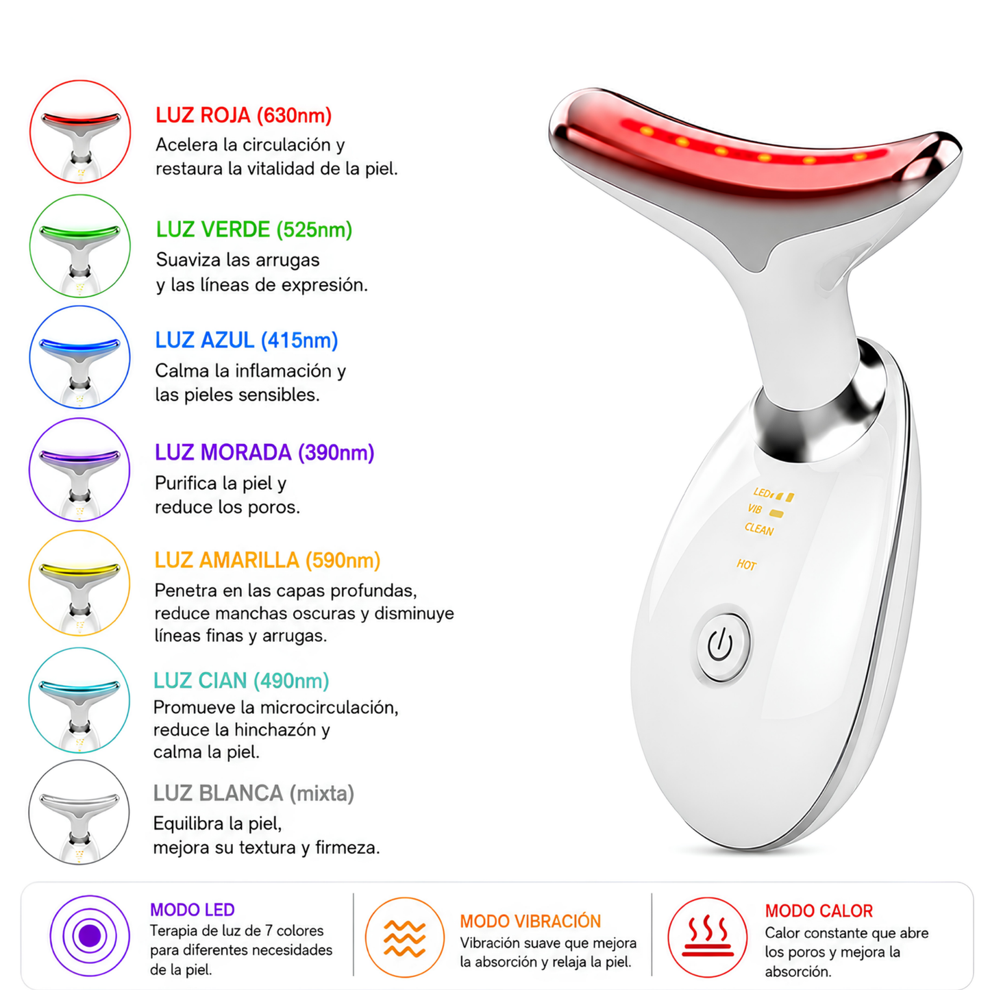 Lifting Facial & Cuello con Microcorriente LED